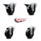 Service Caster 3.5'' Hard Rubber Wheel Swivel Bolt Hole Caster Set with 2 Posi Lock Brakes, 4PK SCC-BH20S3514-HRS-PLB-2-S-2 - alternate 3